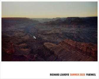 Color image of an exhibition poster depicting a color photograph of the Grand Canyon